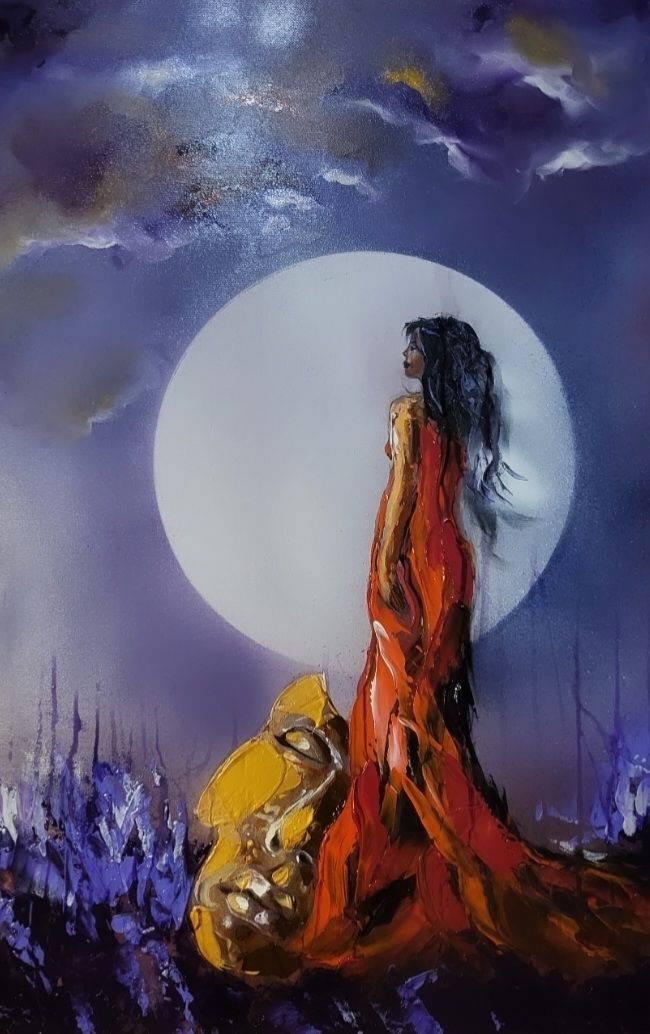 ArteDiAlina.com painting: The Moon has no mask